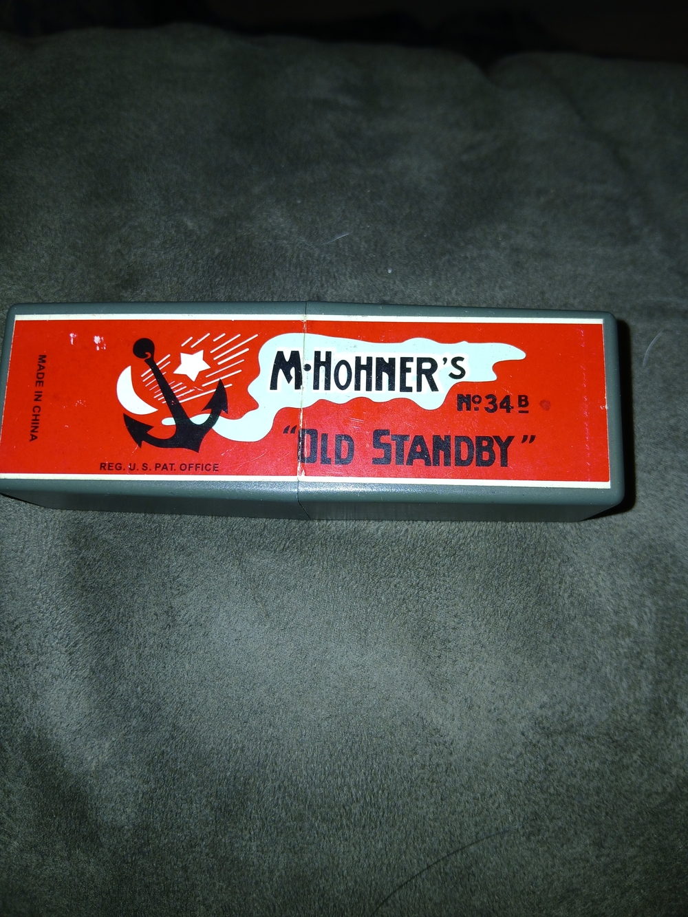 M. Hohner's "Old Standby" Harmonica - Red & White
